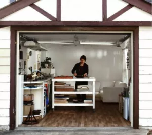 Workshop in a garage